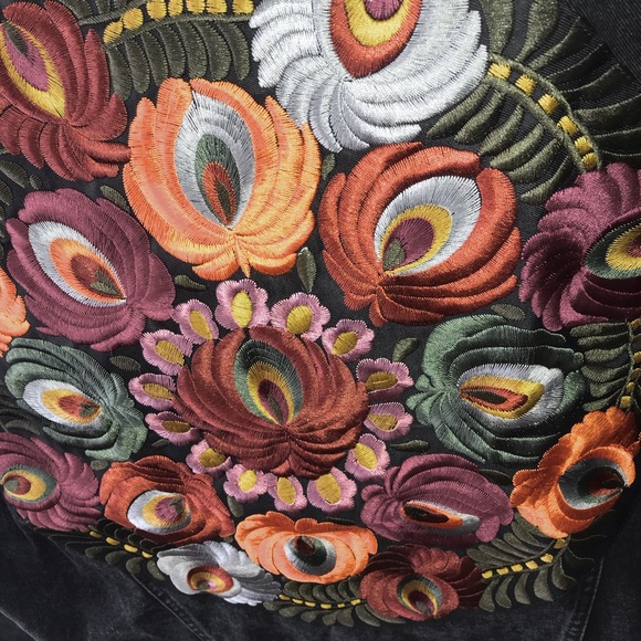 RELISTED Boho Embroidered Oversized Embroidered Jean Jacket - Picture 11 of 14
